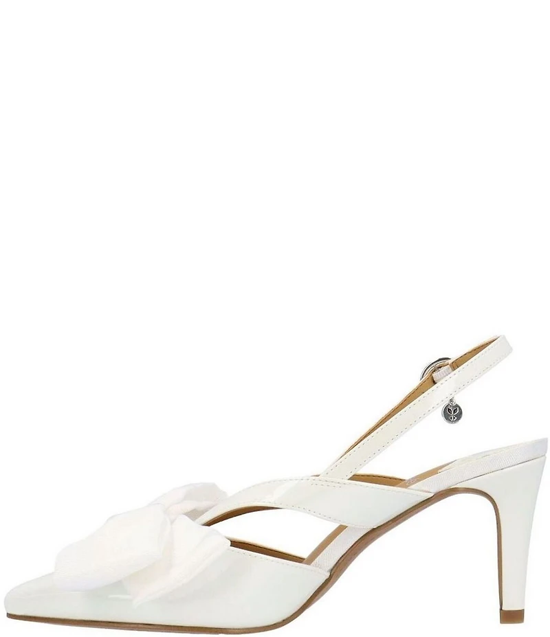 J. Renee Morigen Patent Bow Slingback Pumps