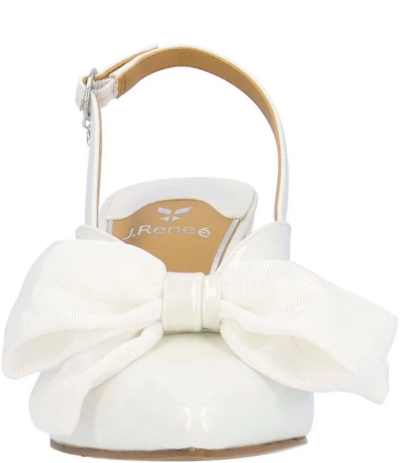J. Renee Morigen Patent Bow Slingback Pumps