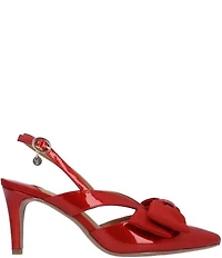 J. Renee Morigen Patent Bow Slingback Pumps