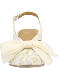 J. Renee Morigen Satin and Lace Bow Slingback Pumps