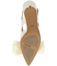 J. Renee Morigen Satin and Lace Bow Slingback Pumps