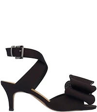 J. Renee Nerelle Satin Ankle Wrap Embellished Bow Dress Sandals