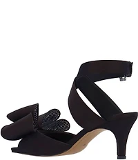 J. Renee Nerelle Satin Ankle Wrap Embellished Bow Dress Sandals