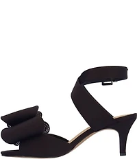 J. Renee Nerelle Satin Ankle Wrap Embellished Bow Dress Sandals