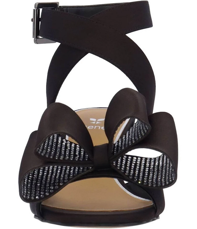 J. Renee Nerelle Satin Ankle Wrap Embellished Bow Dress Sandals