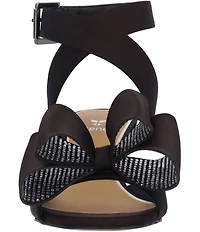 J. Renee Nerelle Satin Ankle Wrap Embellished Bow Dress Sandals