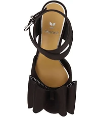 J. Renee Nerelle Satin Ankle Wrap Embellished Bow Dress Sandals
