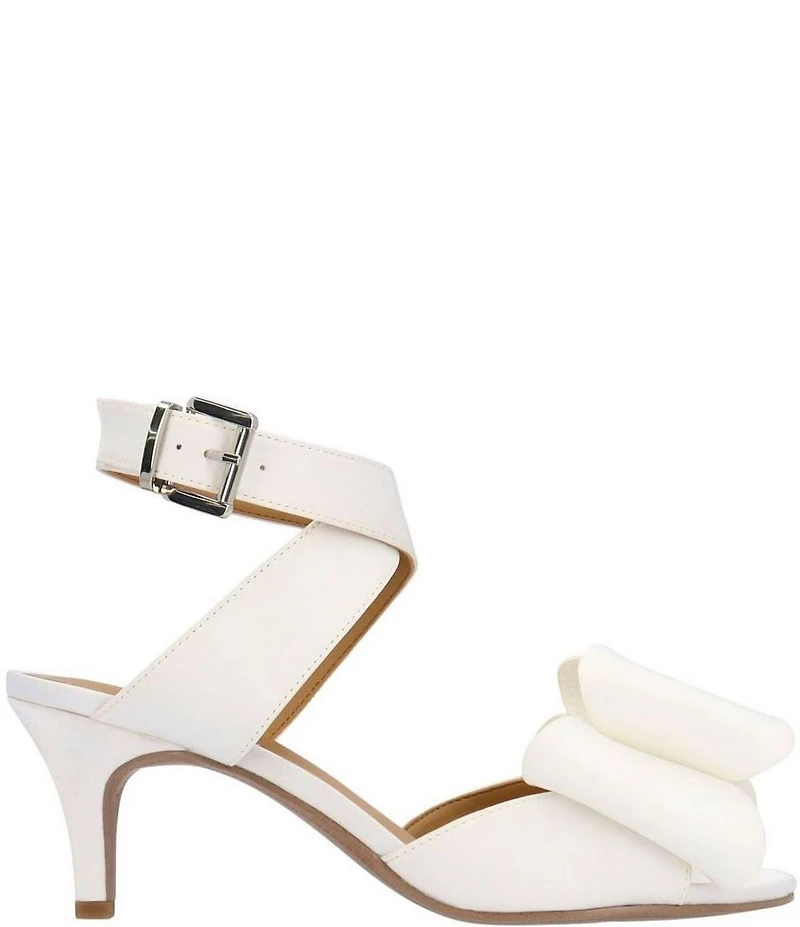 J. Renee Nerelle Satin Ankle Wrap Embellished Bow Dress Sandals