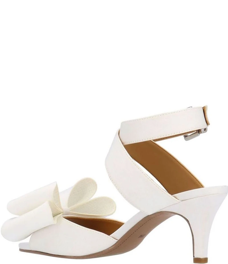 J. Renee Nerelle Satin Ankle Wrap Embellished Bow Dress Sandals