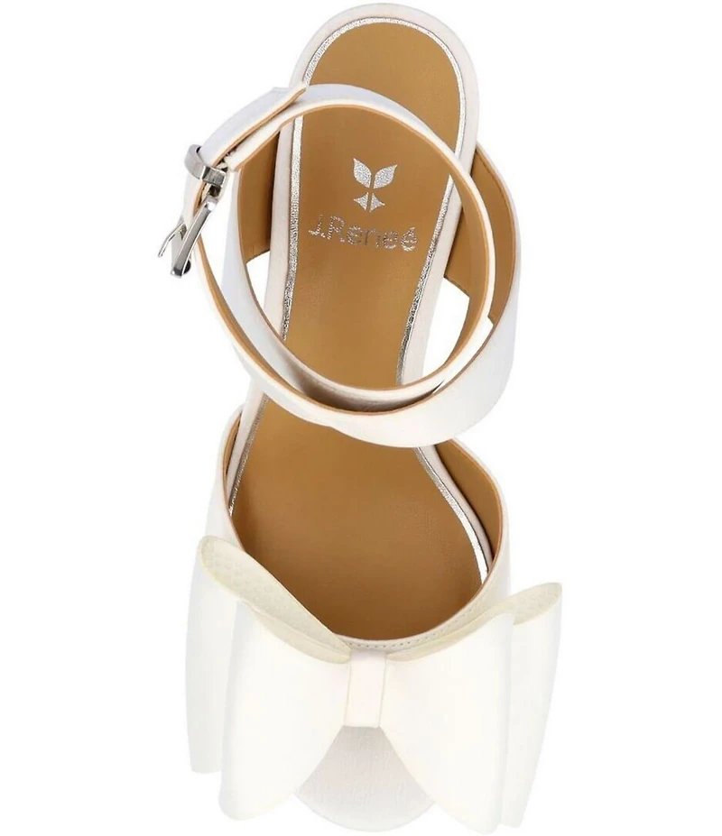 J. Renee Nerelle Satin Ankle Wrap Embellished Bow Dress Sandals