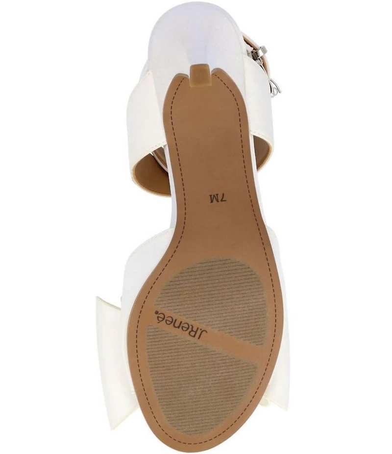 J. Renee Nerelle Satin Ankle Wrap Embellished Bow Dress Sandals