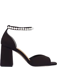 J. Renee Nerida Satin Pearl Ankle Wrap Dress Sandals