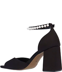 J. Renee Nerida Satin Pearl Ankle Wrap Dress Sandals