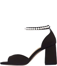 J. Renee Nerida Satin Pearl Ankle Wrap Dress Sandals