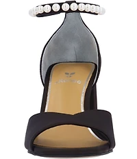 J. Renee Nerida Satin Pearl Ankle Wrap Dress Sandals