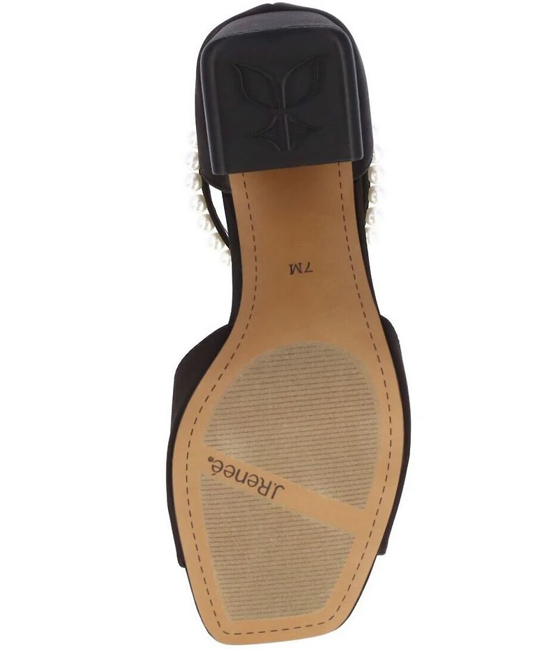 J. Renee Nerida Satin Pearl Ankle Wrap Dress Sandals