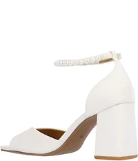 J. Renee Nerida Satin Pearl Ankle Wrap Dress Sandals