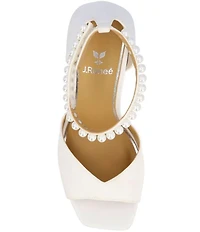 J. Renee Nerida Satin Pearl Ankle Wrap Dress Sandals