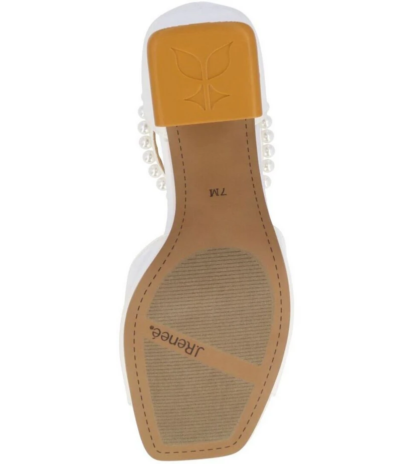 J. Renee Nerida Satin Pearl Ankle Wrap Dress Sandals