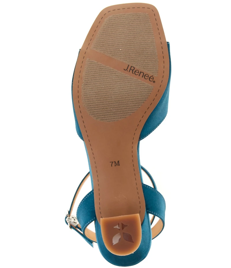 J. Renee Nickee Satin Jewel Ornament Ankle Strap Dress Sandals