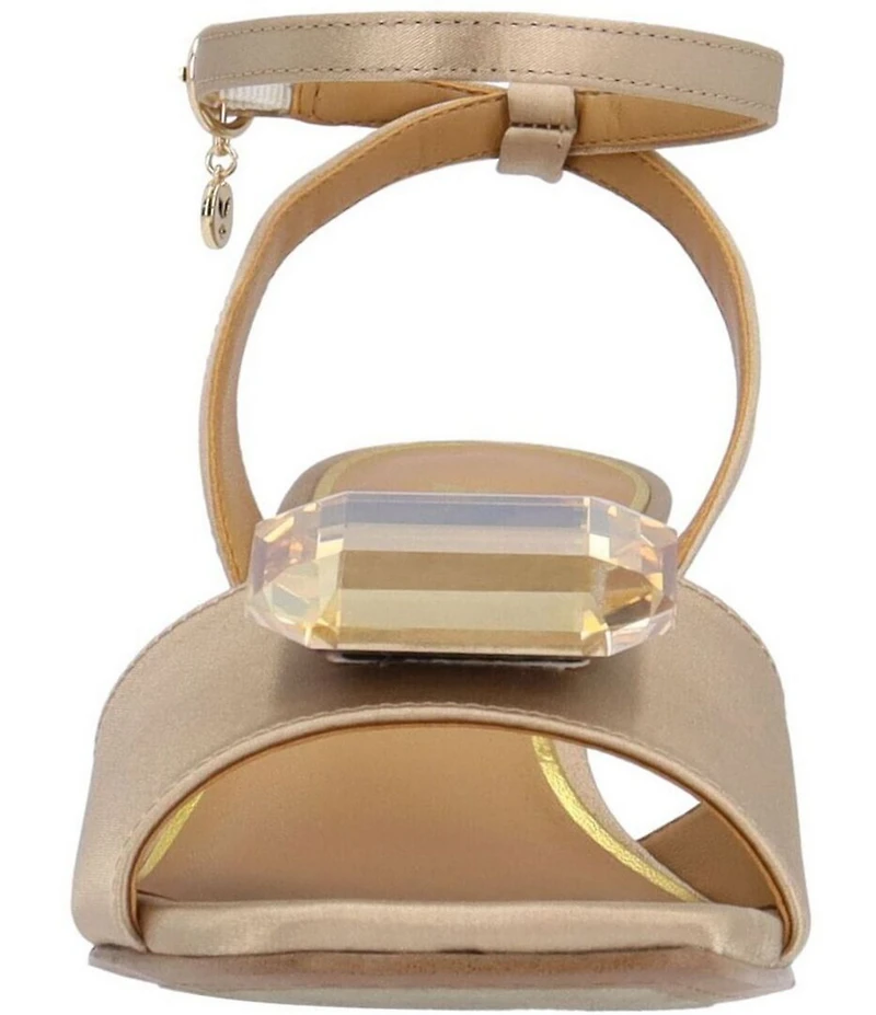 J. Renee Nickee Satin Jewel Ornament Ankle Strap Dress Sandals