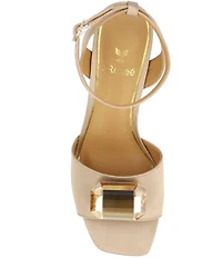 J. Renee Nickee Satin Jewel Ornament Ankle Strap Dress Sandals