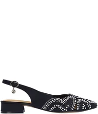 J. Renee Nicolette Fabric Rhinestone Slingback Pumps