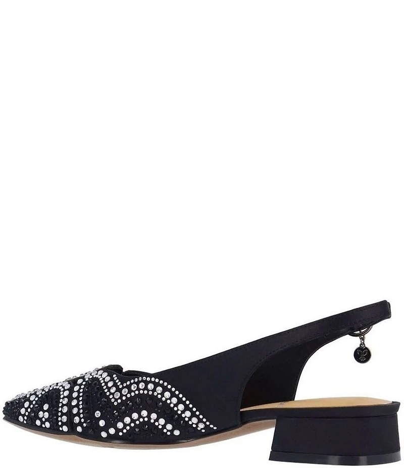 J. Renee Nicolette Fabric Rhinestone Slingback Pumps