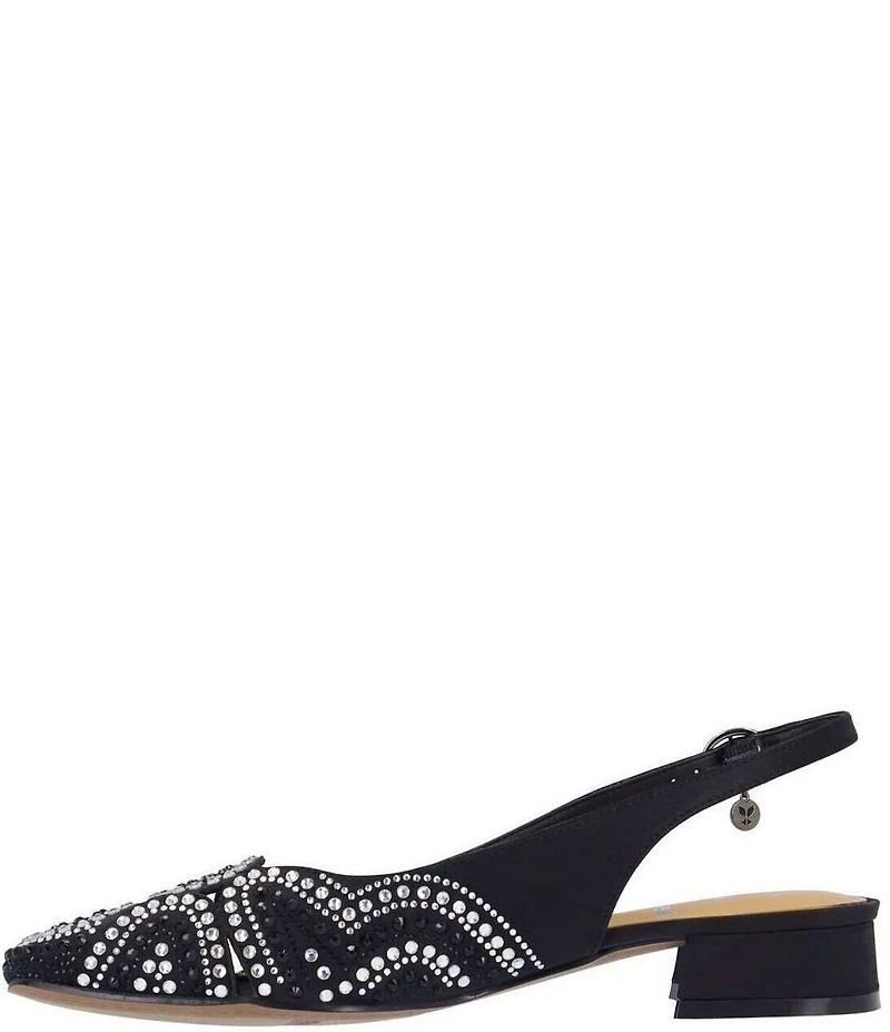 J. Renee Nicolette Fabric Rhinestone Slingback Pumps