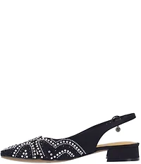 J. Renee Nicolette Fabric Rhinestone Slingback Pumps