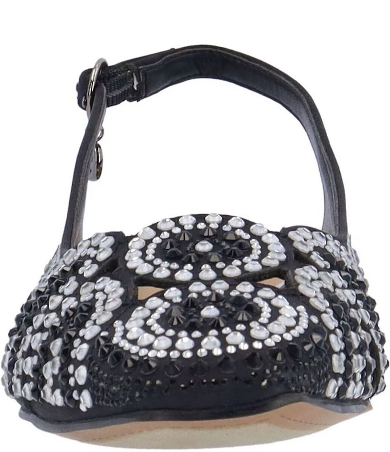 J. Renee Nicolette Fabric Rhinestone Slingback Pumps