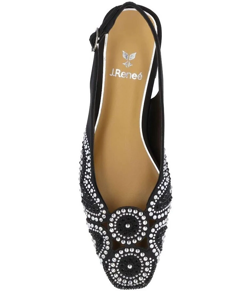 J. Renee Nicolette Fabric Rhinestone Slingback Pumps