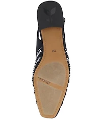 J. Renee Nicolette Fabric Rhinestone Slingback Pumps