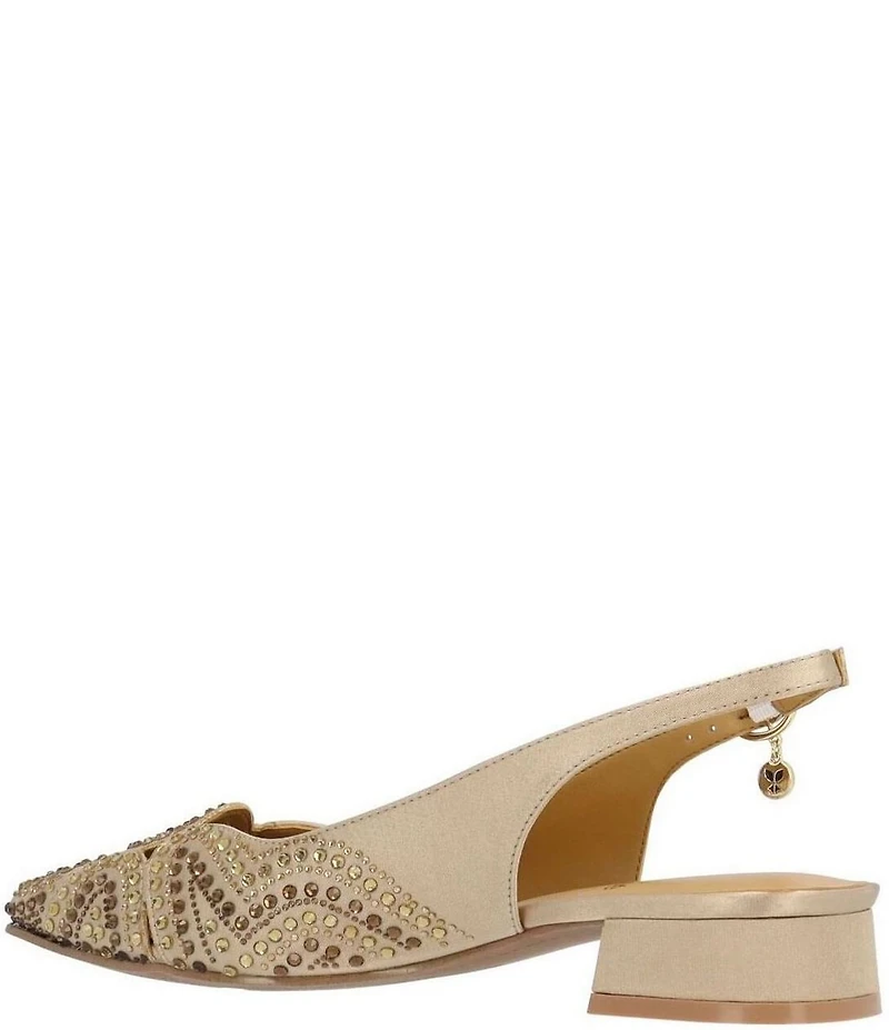 J. Renee Nicolette Fabric Rhinestone Slingback Pumps