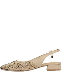 J. Renee Nicolette Fabric Rhinestone Slingback Pumps