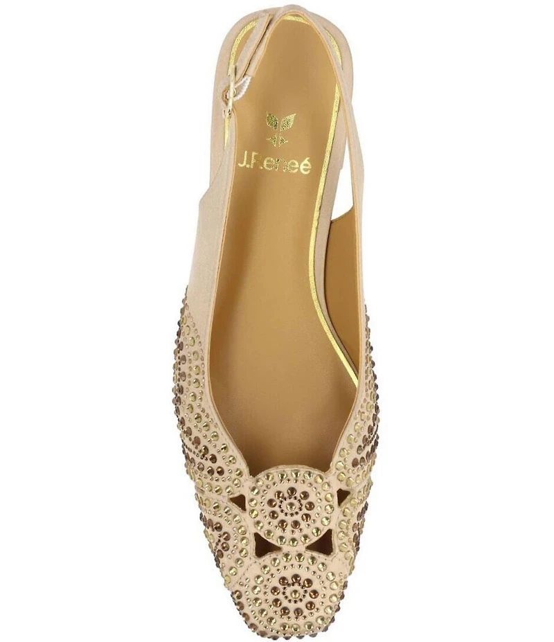 J. Renee Nicolette Fabric Rhinestone Slingback Pumps