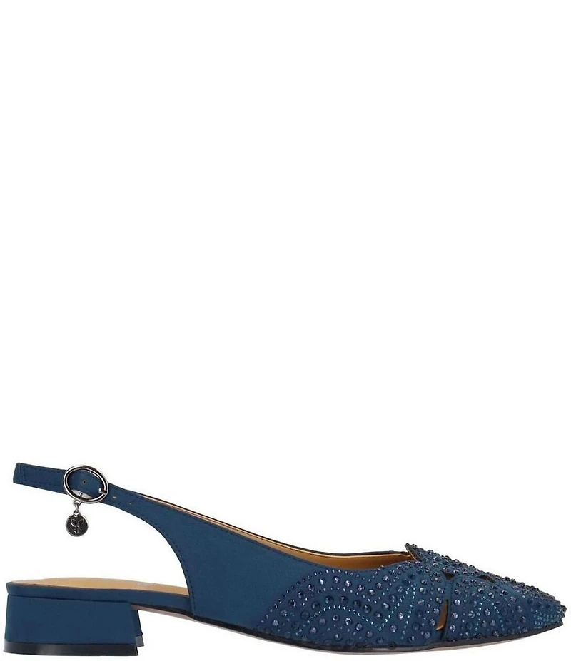 J. Renee Nicolette Fabric Rhinestone Slingback Pumps