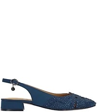 J. Renee Nicolette Fabric Rhinestone Slingback Pumps