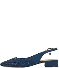 J. Renee Nicolette Fabric Rhinestone Slingback Pumps