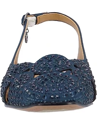 J. Renee Nicolette Fabric Rhinestone Slingback Pumps