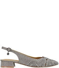 J. Renee Nicolette Shimmer Fabric Rhinestone Slingback Pumps