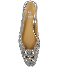 J. Renee Nicolette Shimmer Fabric Rhinestone Slingback Pumps