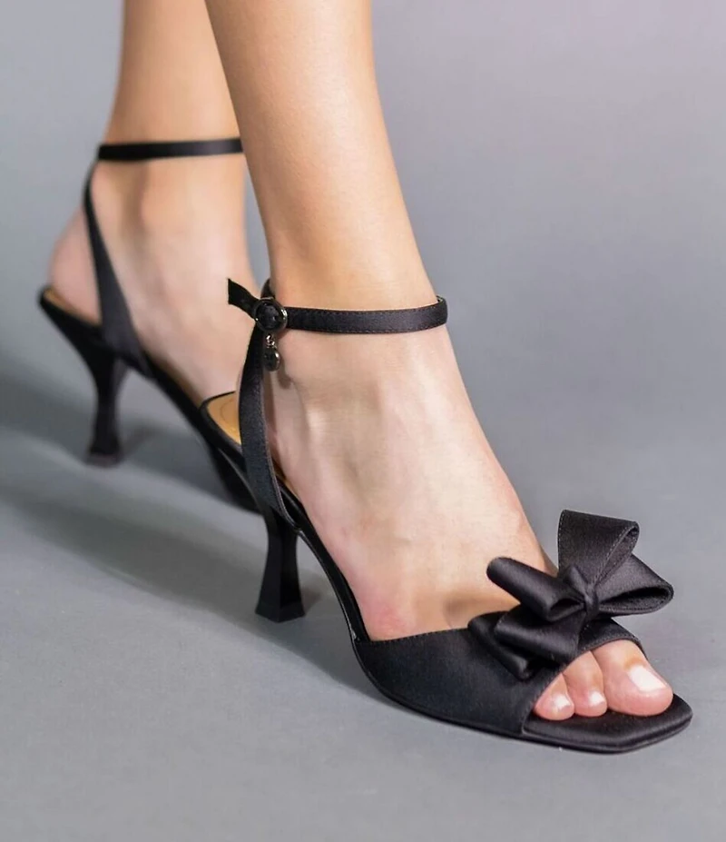 J. Renee Nishia Satin Bow Ankle Strap Dress Sandals