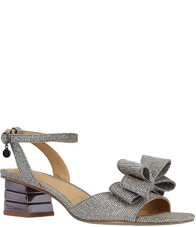 J. Renee Novela Shimmer Bow Dress Sandals