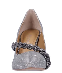 J. Renee Nyomee Glitter Fabric Embellished Braid Dress Pumps