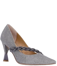 J. Renee Nyomee Glitter Fabric Embellished Braid Dress Pumps