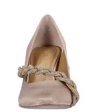 J. Renee Nyomee Satin Embellished Braid Dress Pumps