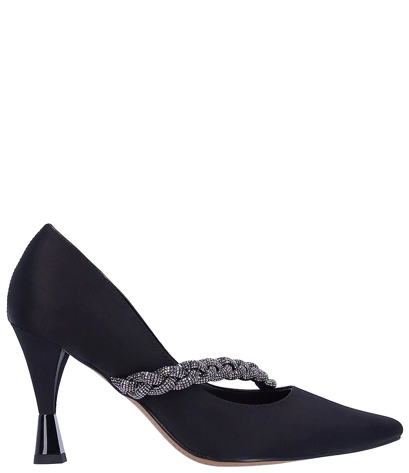 J. Renee Nyomee Satin Embellished Braid Dress Pumps