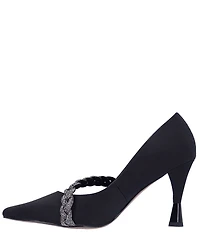 J. Renee Nyomee Satin Embellished Braid Dress Pumps