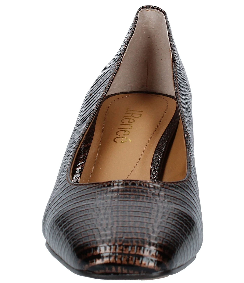 J. Renee Olivienne Patent Lizard Embossed Pumps